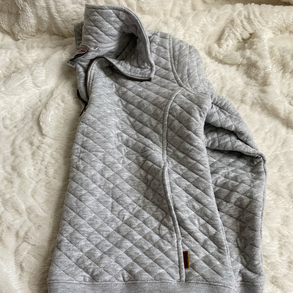 Quilted Quarter zip sweatshirt.